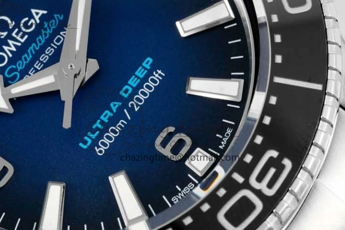 0122 EasyCare Seamaster 6000M Ultra Deep SS SBF 1:1 Best Edition Deep Blue Dial on SS Bracelet A8912 Super Clone 7816